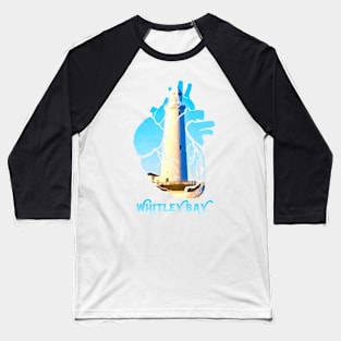 St Mary's Lighthouse, Whitley Bay - Small Image Baseball T-Shirt